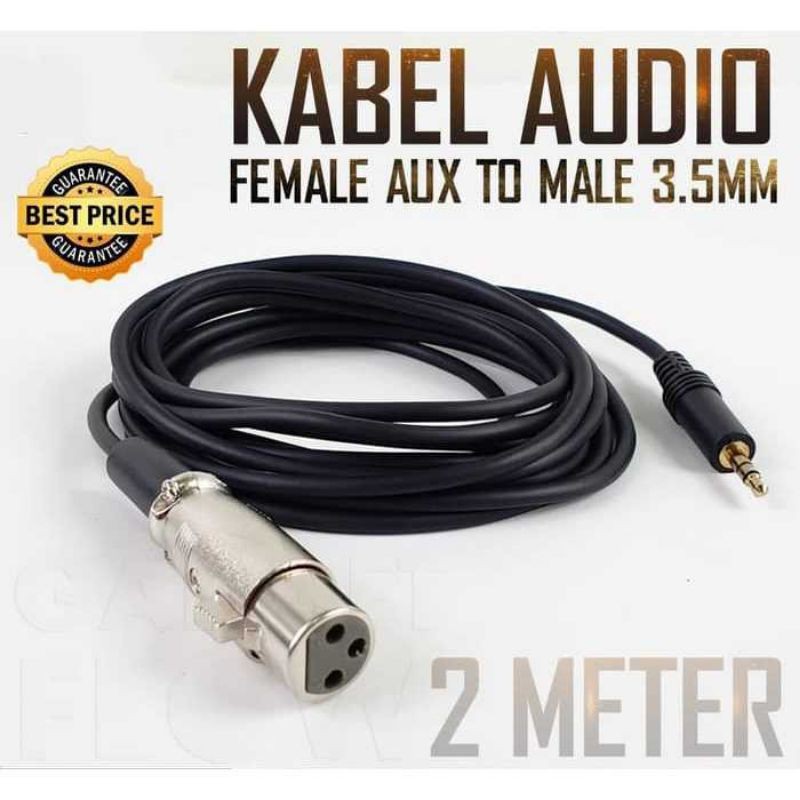 Kabel Microphone 3.5mm to XLR Karaoke Mic for BM-800 BM-900 BM-700 2M