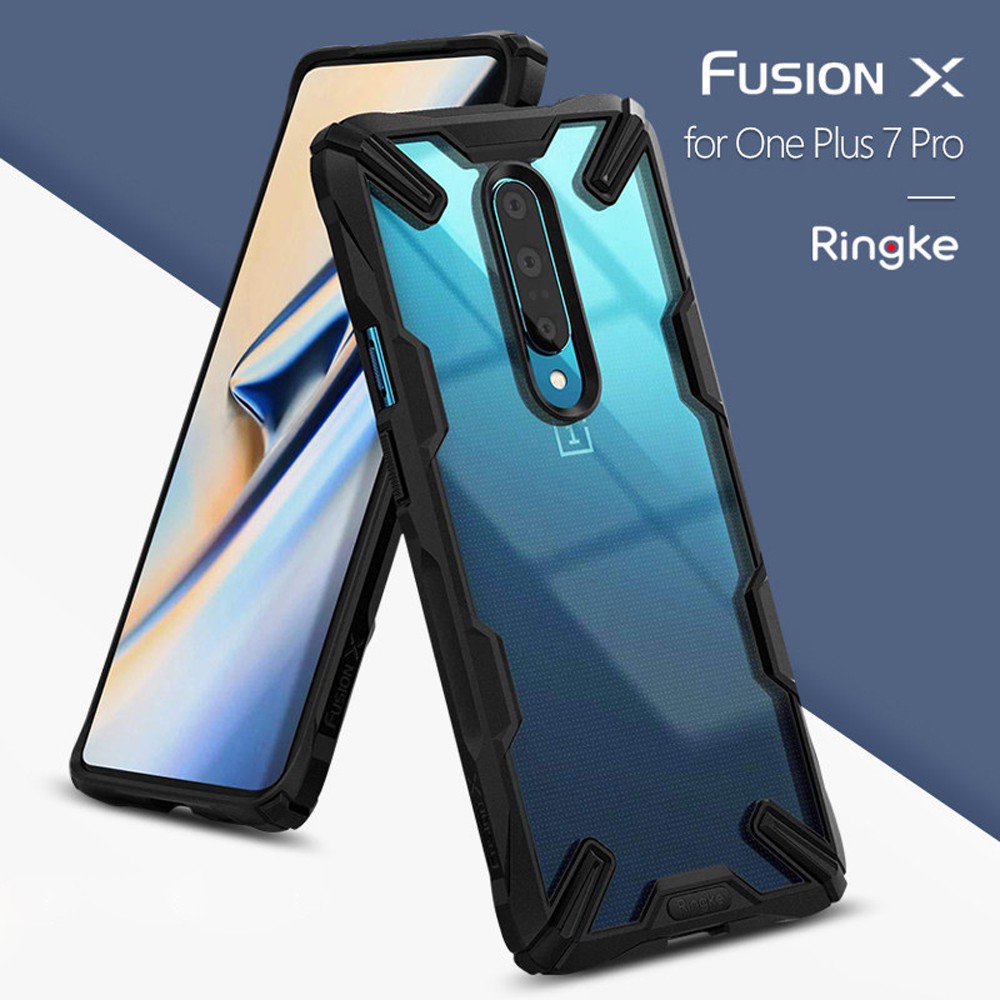 Ringke Fusion X for Oneplus 7 Pro Case Dual Layer  PC Clear Back Cover and Soft TPU Frame Hybrid