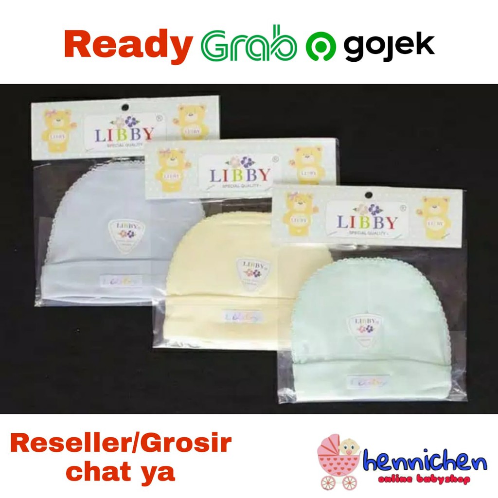 1 pcs LIBBY Topi Bulat Bayi/Baby Warna (0-3M)