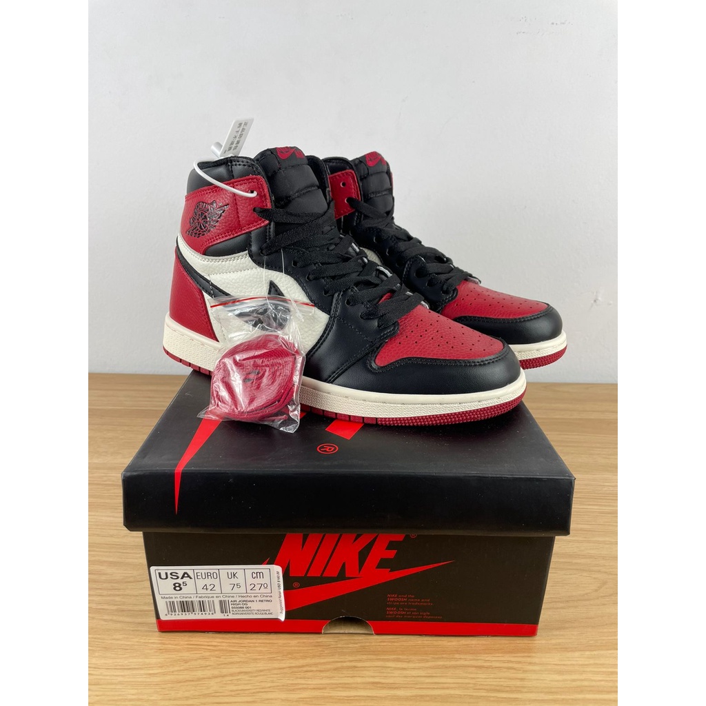 Jordan 1 Retro High Bred Toe 555088-610, 100% Real Pic.