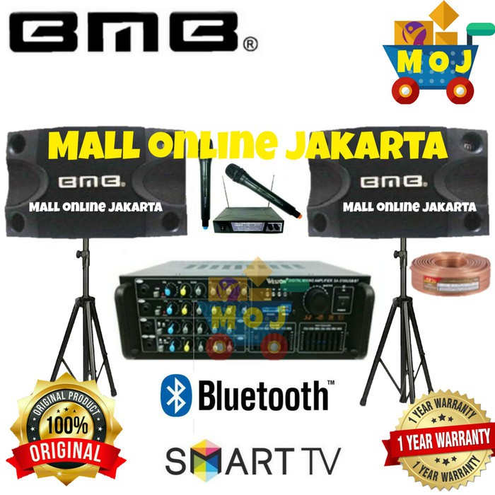 Paket karaoke bmb 10 in bluetooth weston sa 3700 paketan sound system