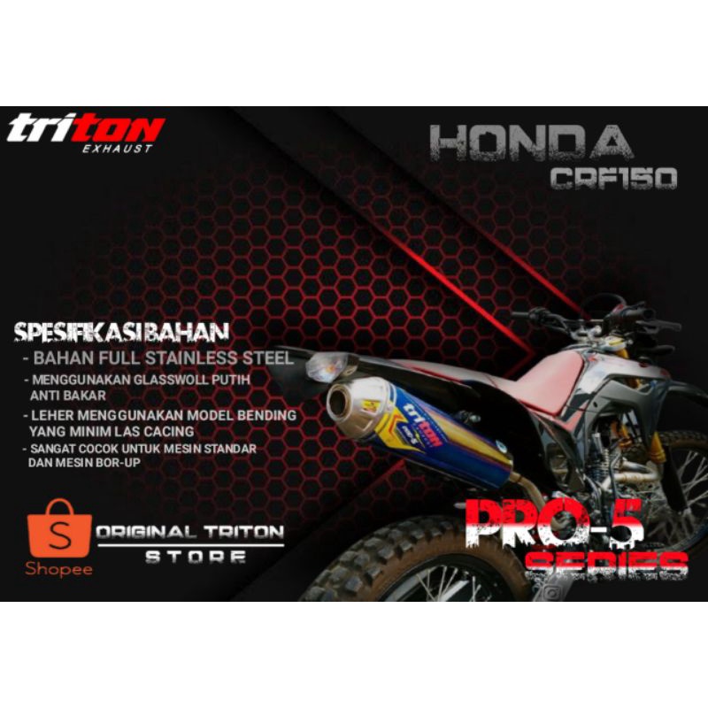 Knalpot CRF 150l Crf150l Crf Bor-up Original Triton Exhaust Bergaransi