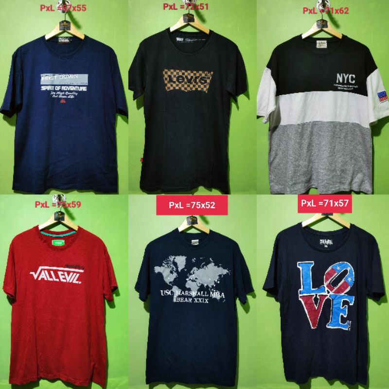 Kaos oblong pria preloved second branded