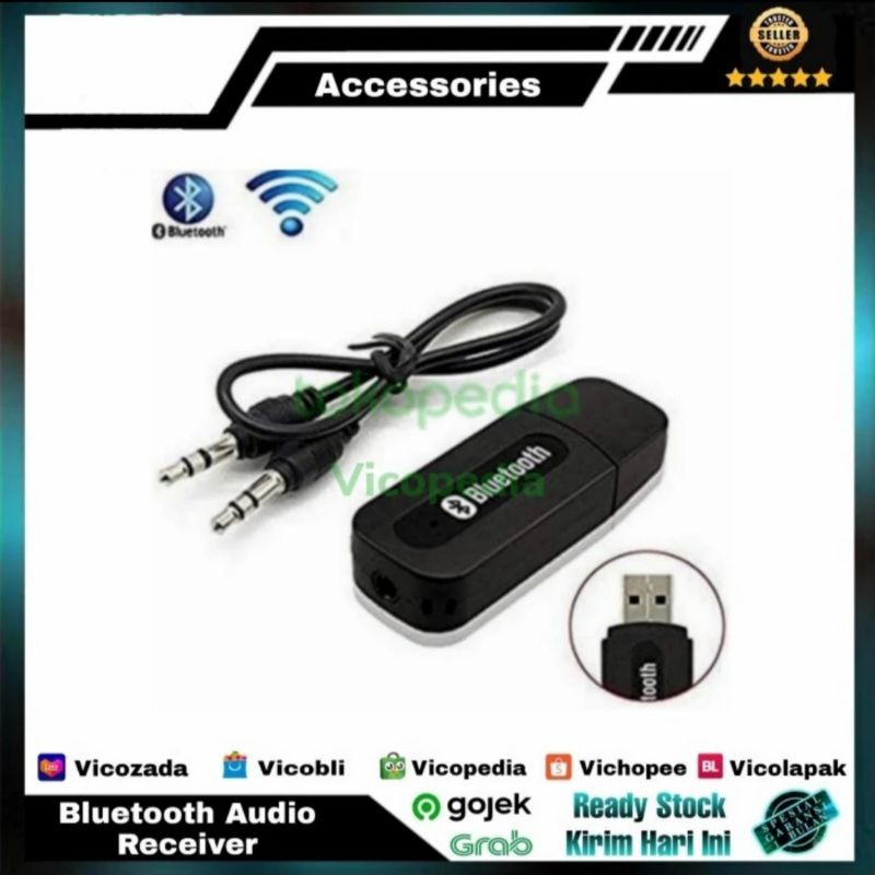 Bluetooth Receiver Dongle Audio Tape Mobil Bonus Kabel AUX Jack 3.5 mm