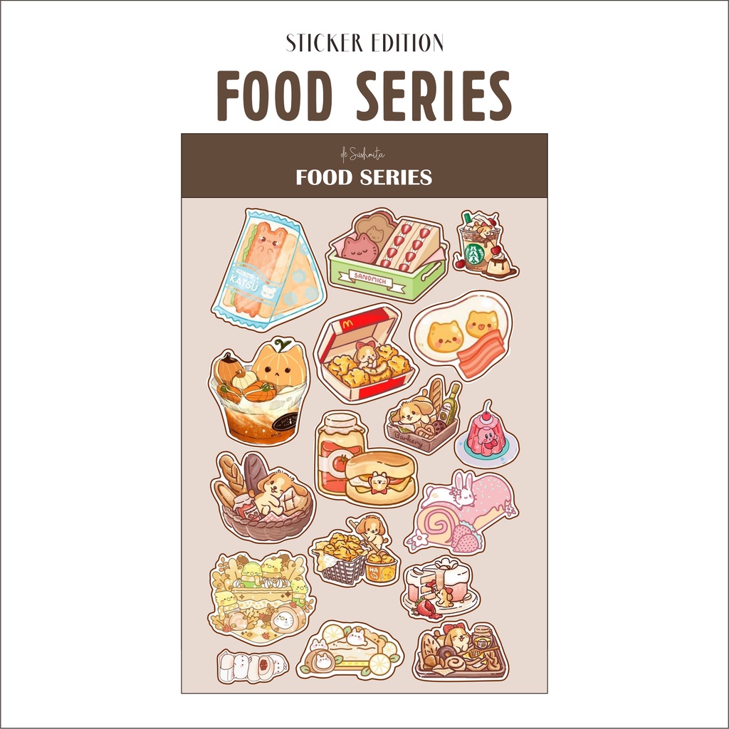 Stiker Makanan untuk Dekorasi Handphone  Jurnal Food, JOURNAL STICKER Food, MOBILE STICKER, CUTE STI
