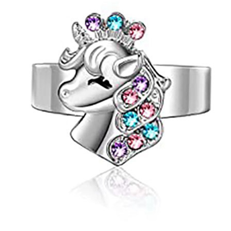 Kalung Rantai Liontin Unicorn Hias Berlian Imitasi Untuk Wanitahadiah