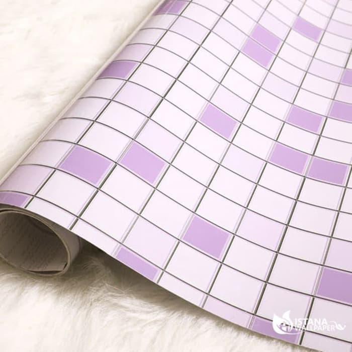 STICKER DAPUR/STIKER DAPUR/KITCHEN SHEET 45CMX5M PURPLE UNGU MOZAIC