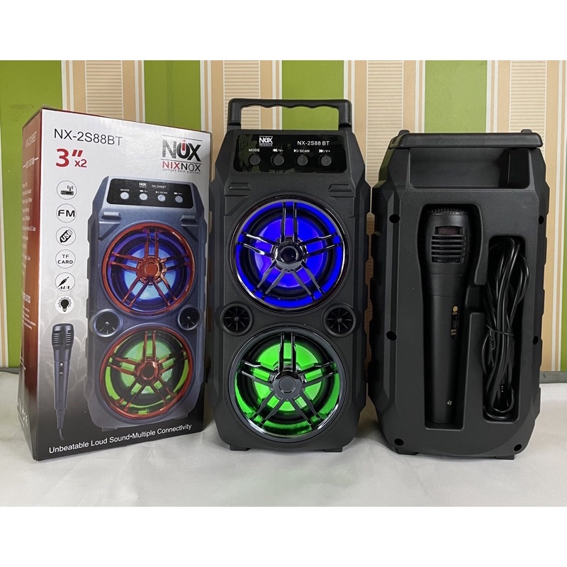 Speaker bluetooth  portabel BIG BASS S88 speaker bluetooth termurah-NX 2s88 hitam