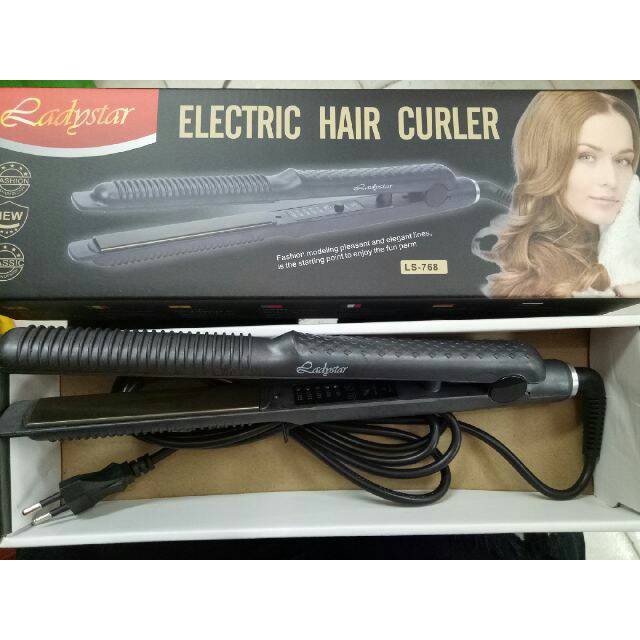 Ladystar Electric Hair Curler 2in1/Catok Lurus dan Keriting Temperatur
