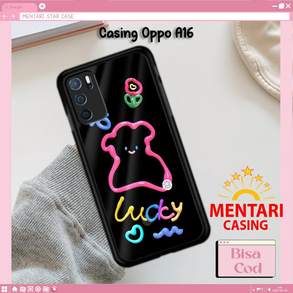 Mentari Casing Hp OPPO A16 Case OPPO A16 Motif BLACKCUTE Hardcase Softcase Estetik Premium Glossy Pe