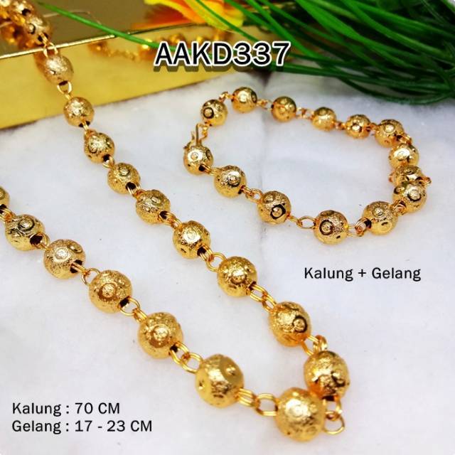 Gelang Dubai Replika Mas Asli motif Bola dan kalung