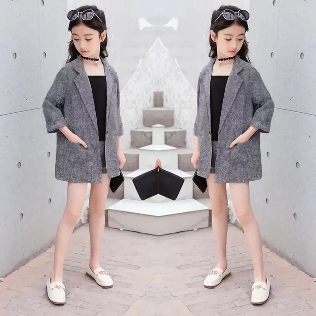 SULTAN Set 3in1 Sizuka || Setelan Baju Anak Perempuan || Baju Anak Wanita || Blazer, Celana + Inner 