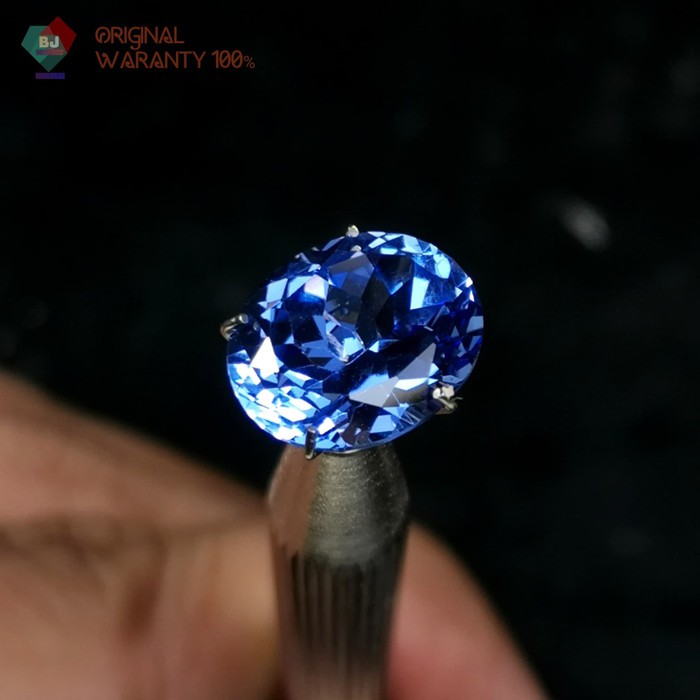 Permata sapphire vivid blue lab grown tanzanite corundum blue