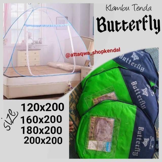 Klambu Tenda Butterfly 200x200, 180x200, 160x200, 120x200