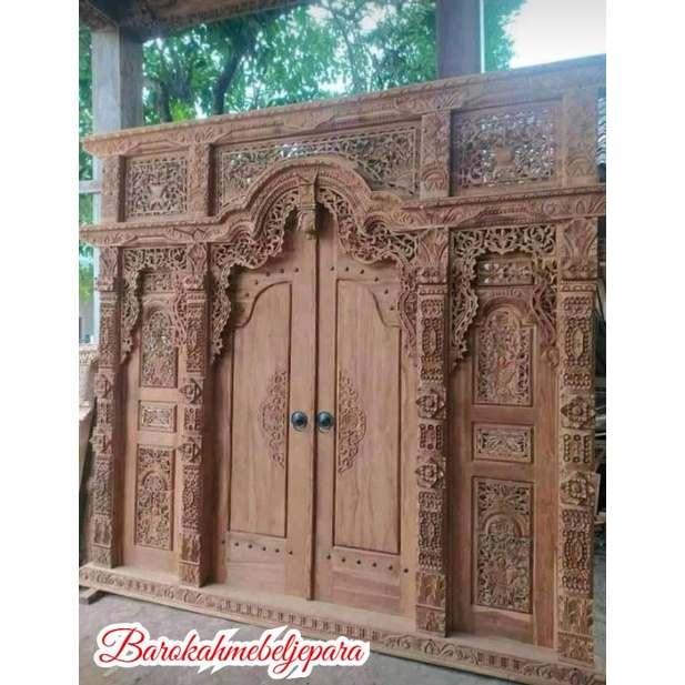 Pintu Rumah Gebyok ukiran 3Dimensi Jati Tua