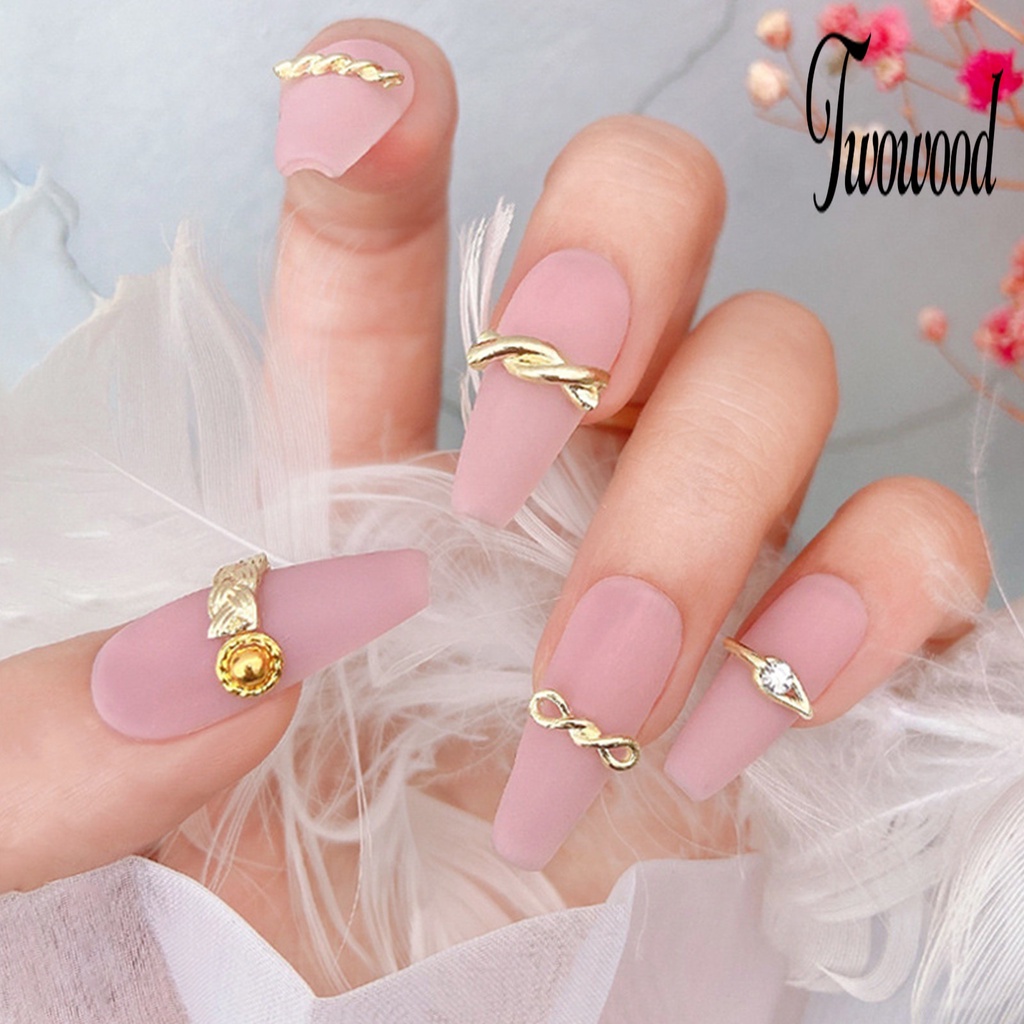 20 Pcs Dekorasi Kuku 3D Bahan Alloy Anti Karat Untuk Manicure