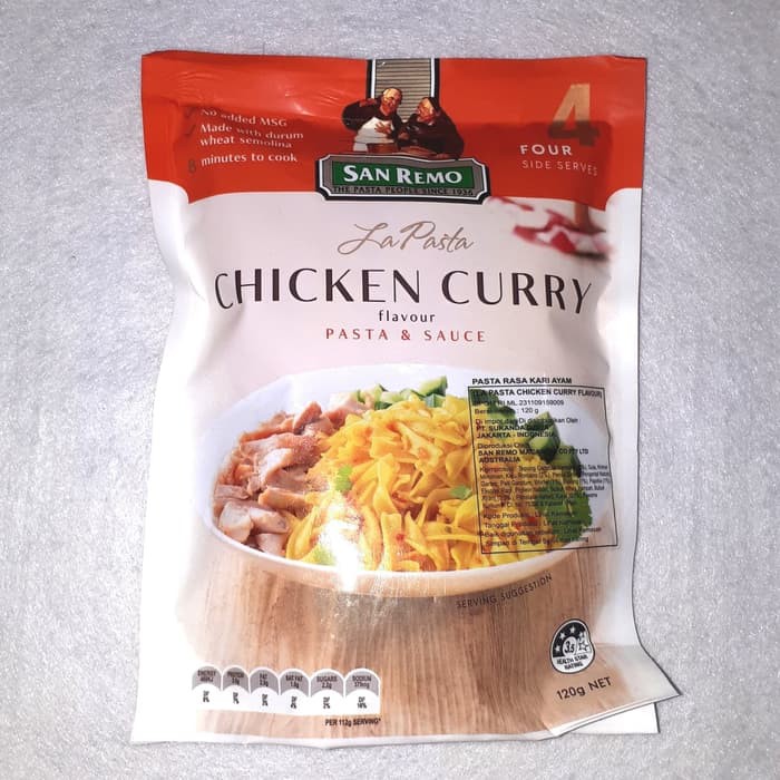 SAN REMO LA PASTA CHICKEN CURRY FLAVOUR Pasta &amp; Sauce 120gr