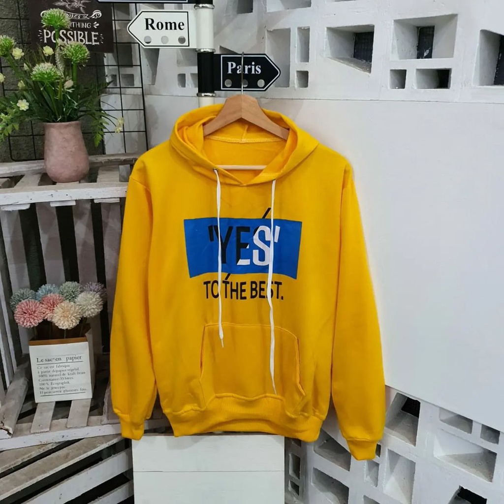 Hoodie Yes To The Best Hoodie Sweater Motif Terbaru Bahan Fleece