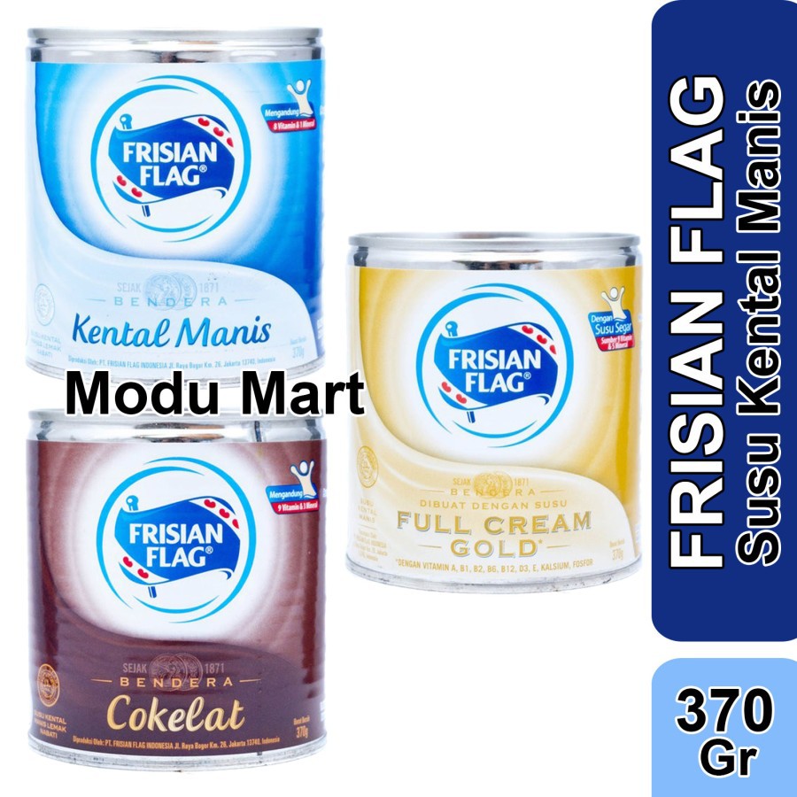 

FRISIAN FLAG Susu Kental Manis 370g - SKM Bendera Rasa Vanilla Cokelat Gold Full Cream Kaleng Kecil