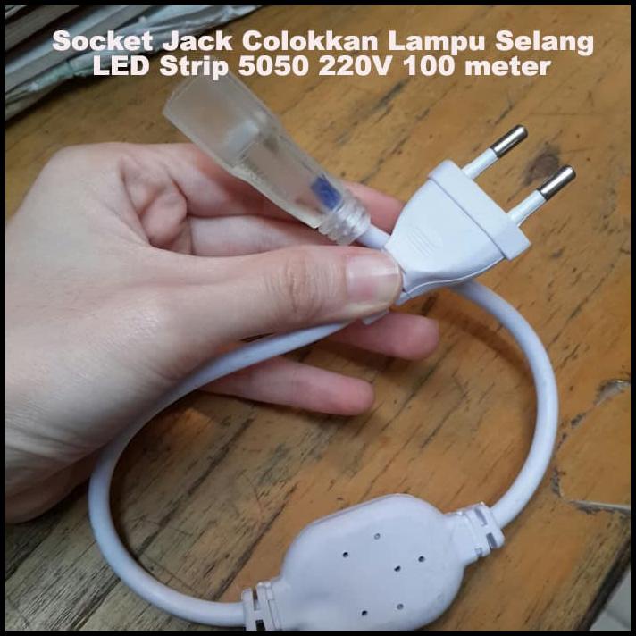 Jual Socket Jack Colokkan Lampu Selang Led Strip 2 Pin 5050 220V 100