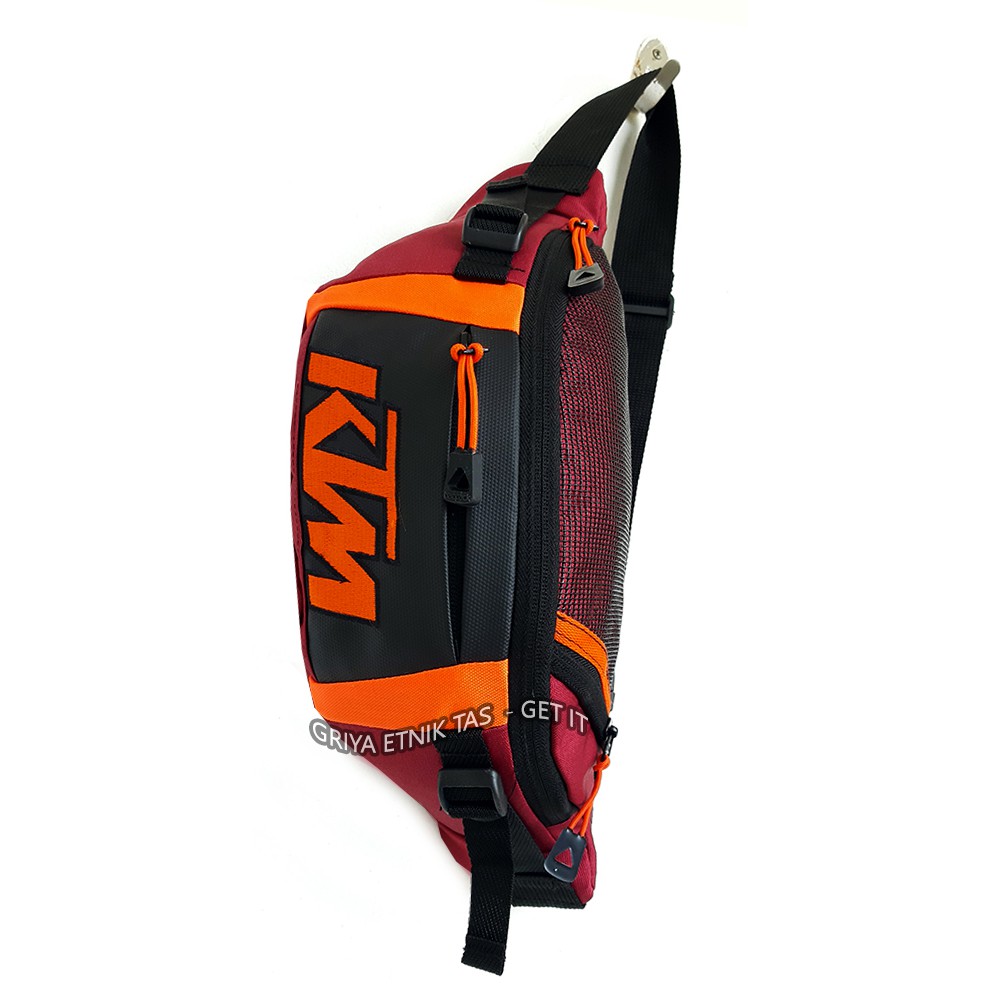 Waistbag Pria Motor KTM - Tas Pinggang Pria - Tas Selempang Cowok - Tas Slempang Pria - Waist Bag