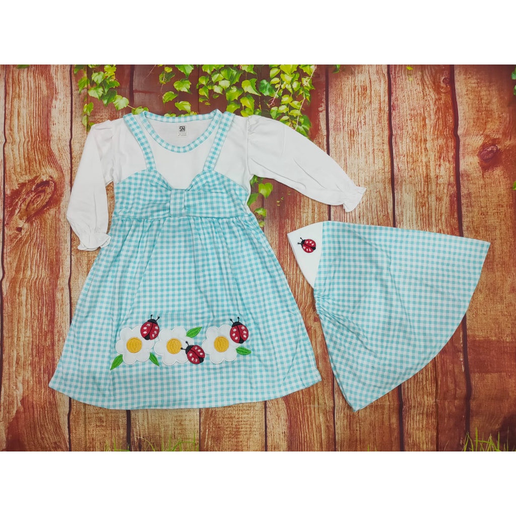 Two Mix Baju Muslim anak - Gamis Bayi Perempuan - Pakaian Muslim Bayi 1 -2 Tahun dj308-4