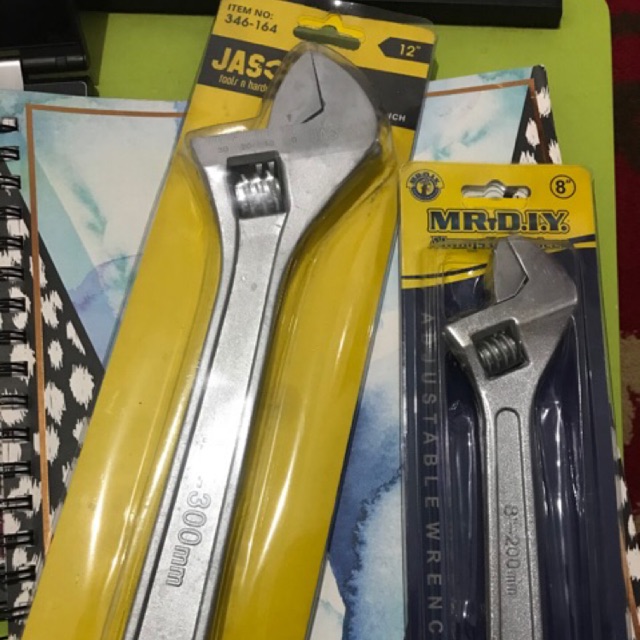 KUNCI INGGRIS DAPAT 2: 12” (JASON tools) & 8” (MR DIY)