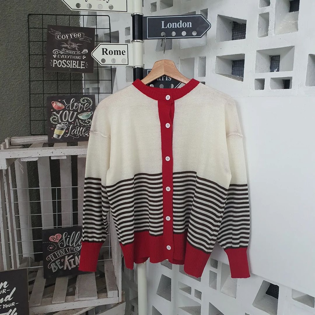 Outwear Wanita Trendy Terbaru Sweater Enzie Blaster Bahan Rajut Korean Style