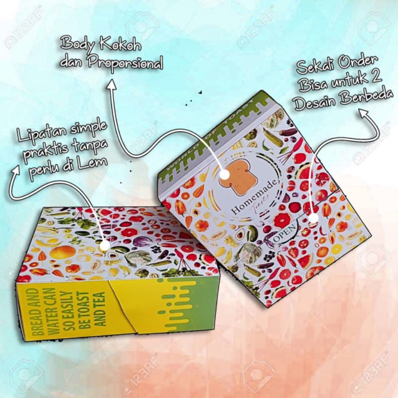 

BOX TOAST take away CUSTOM Fullprint / Packaging Toast print