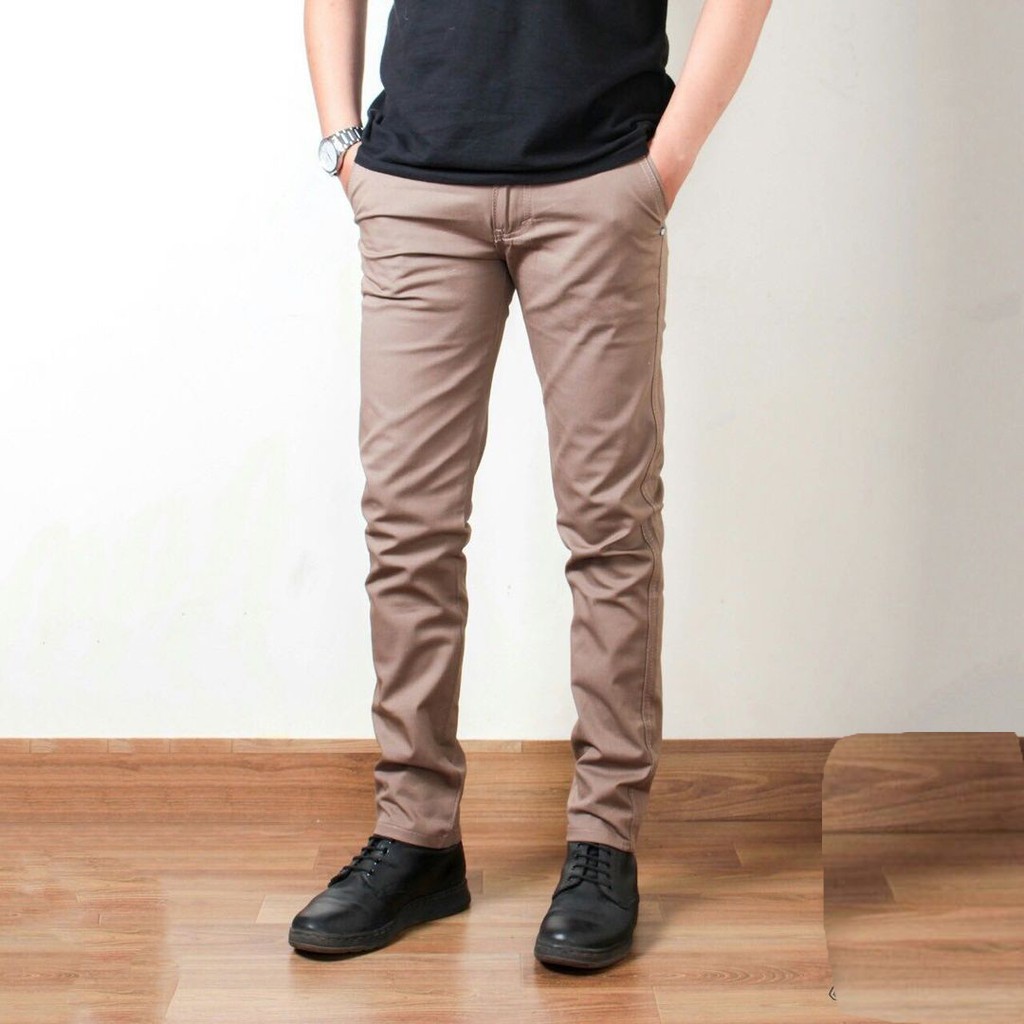 Celana Chino Panjang pria celana chinos pria celana chino kerjaharian santai casual formal Sephia