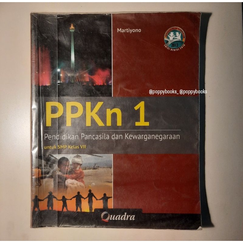 PRELOVED/BEKAS PPKN 1 kelas 7 VII kurikulum 2013 revisi 2016 quadra