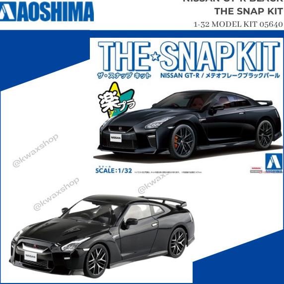 langsung order saja] AOSHIMA Nissan GT-R Black The Snap Kit - 1-32 Model Kit 05640