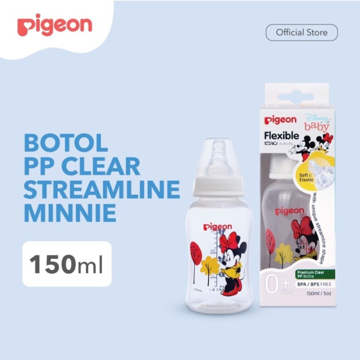 PIGEON Botol Susu PP Clear Streamline Disney Limited Edition 150ml / 240ml Botol Dot Bayi Pigeon Botol Mickey Minnie