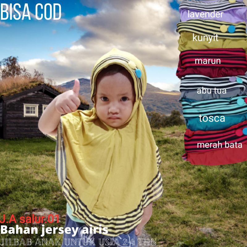 Jilbab Instan Anak jersey Hijab Balita Salur