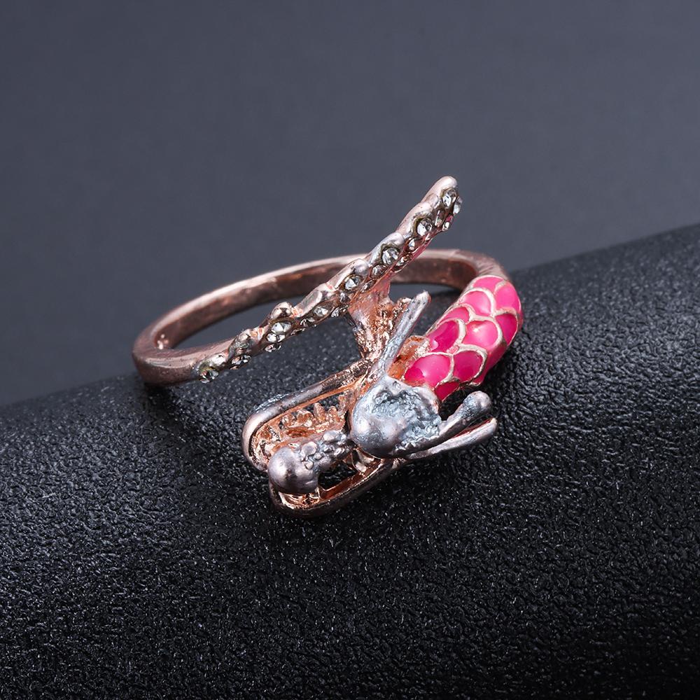 Cincin Kepala Naga Nanas Mode Cincin Pembukaan Kepribadian Rose Gold