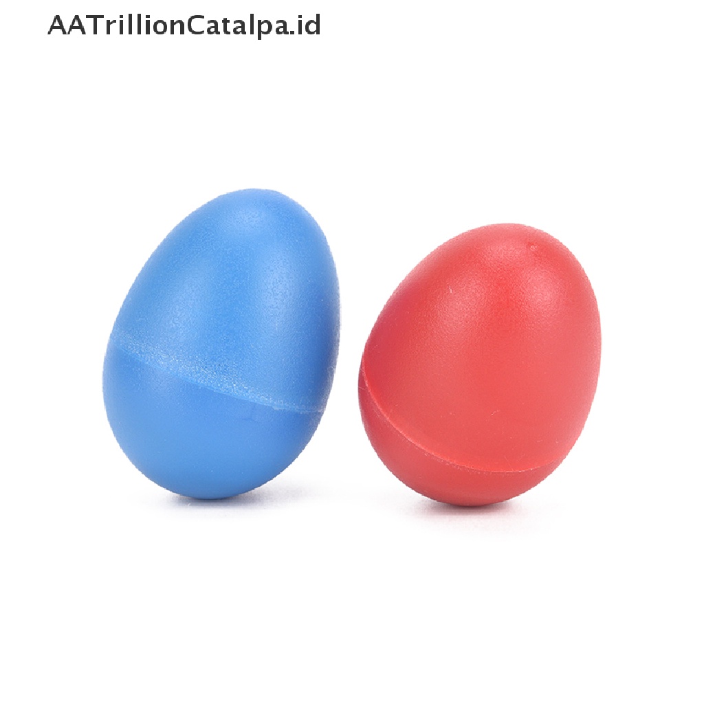 Aatrillioncatalpa 2pcs / lot Mainan Rattle Marakas Bentuk Telur Bahan Plastik Untuk Anak