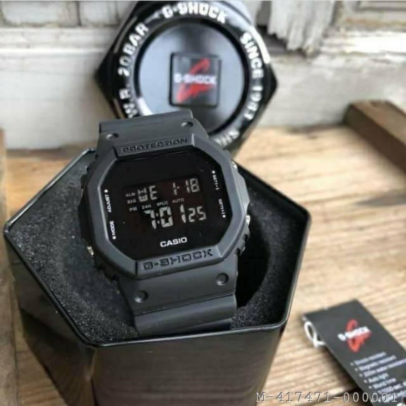 JAM TANGAN PRIA G-SHOCK CASIO DW5600 RUBBER VGSH-004VARIAN: ONE PIECE, FULL HITAM, HITAM PLAT MERAH,