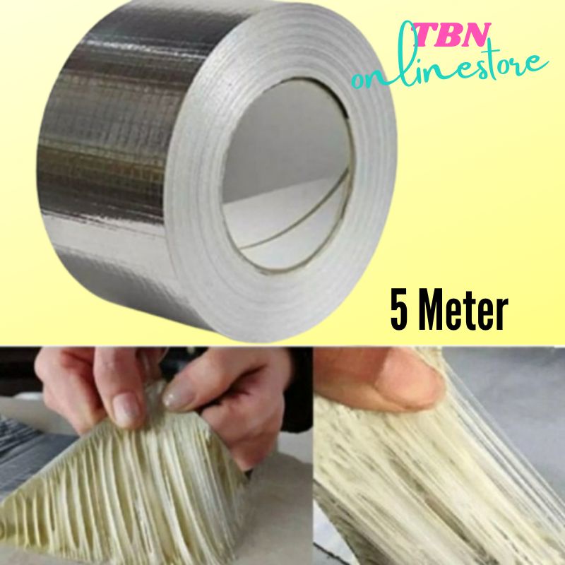 Lakban Tape Paste Aluminum Foil Anti Bocor Waterproof Air Super Kuat 5M