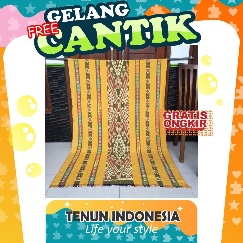 Tenun Ikat Blanket Etnik Kain Selimut Handmade Asli Tradisional Nusantara Bahan Baju Motif Spesial