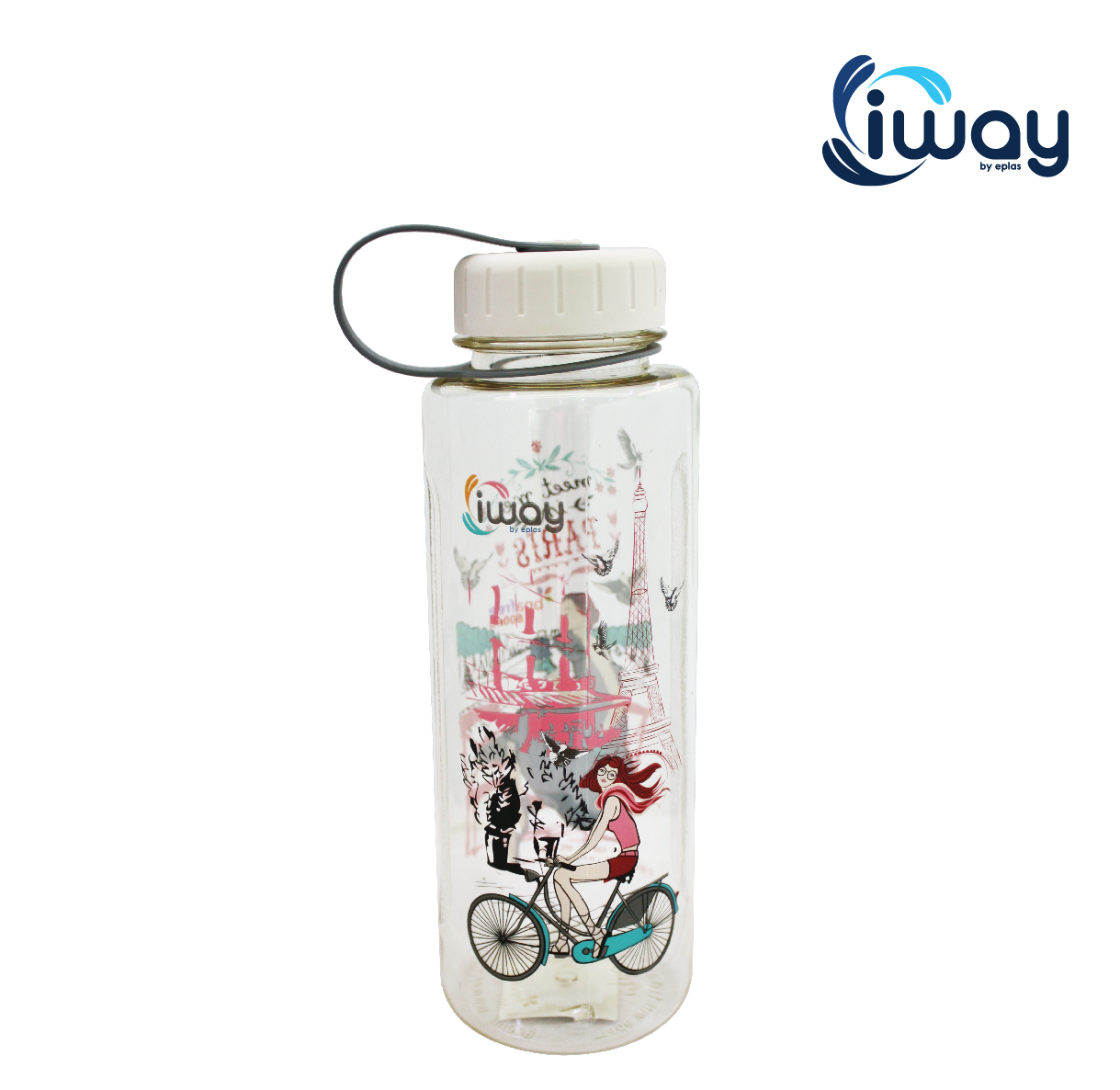IWAY Water Bottle With Handle (800ML), EPLAS, Water Tumbler, Botol Air, BPA Free, Tritan