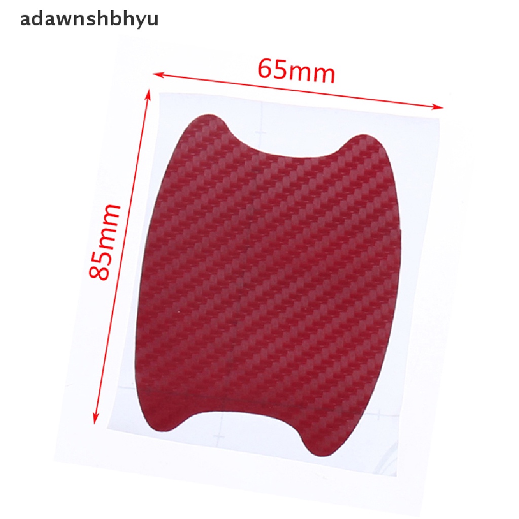 Adawnshbhyu 4Pcs/Set Stiker Pintu Mobil Serat Karbon Tahan Goreshandle Protection Film