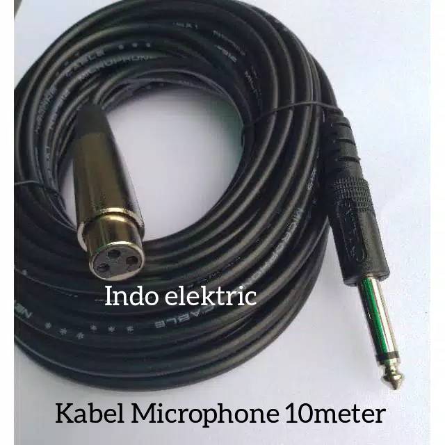 Kabel mic kualitas bagus microphone 10 meter Jack Canon xlr famale