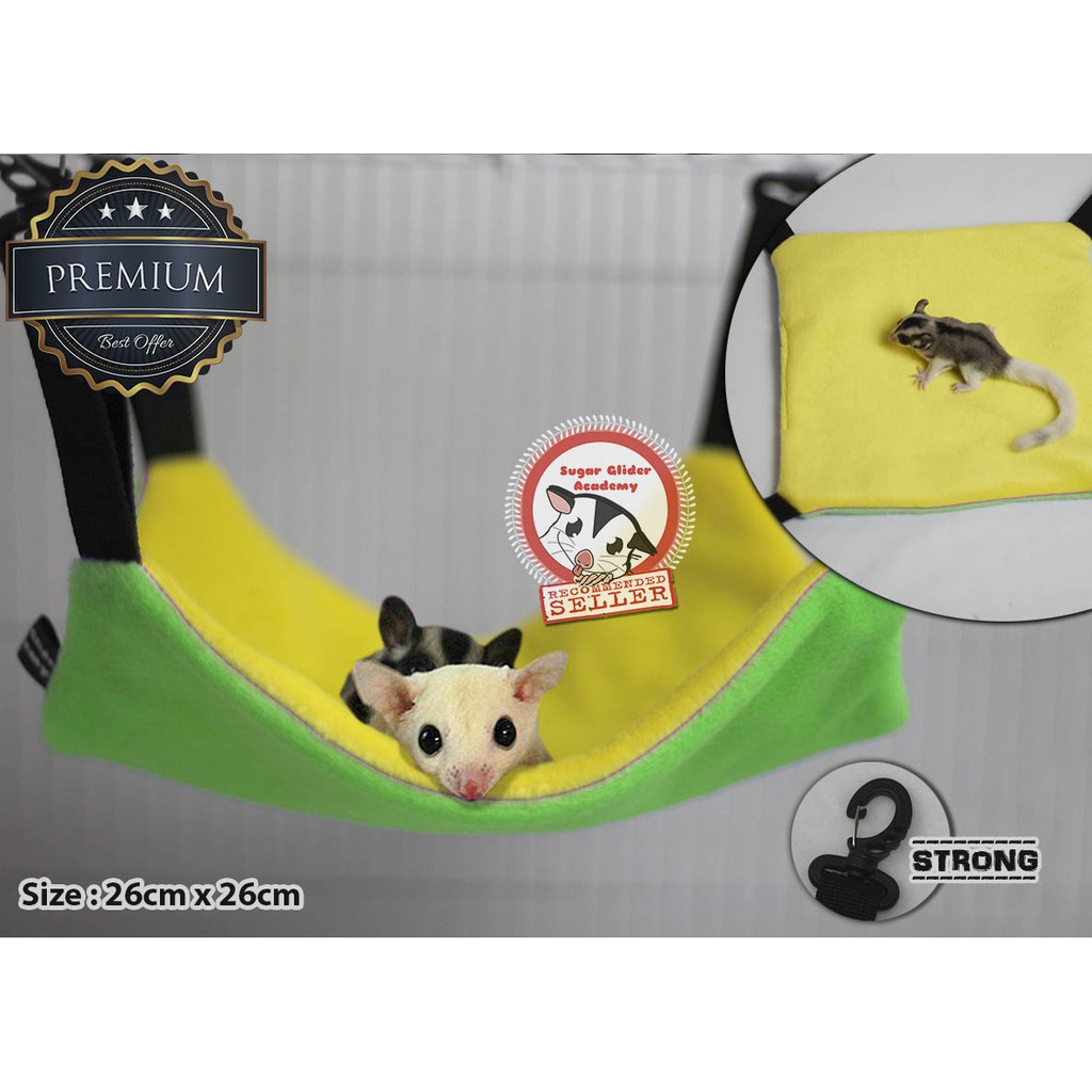Sugar Glider Sleeping Pouch SugarGlider Academy Cage Pouch Simply Hanging Premium Banana Theme