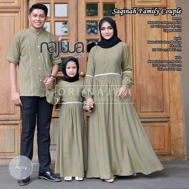 Set-Family-Muslim-Busana- Gamis Family Couple Anak Cewek Najwa - Light Blue, Couple -Busana-Muslim-