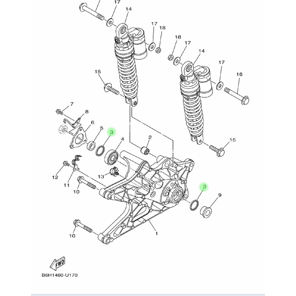 KARET SIL SEAL TUTUP BEARING SWING ARM FORK NMAX N MAX NEW 2020 XEON KARBU ORIGINAL YGP 93106-28801