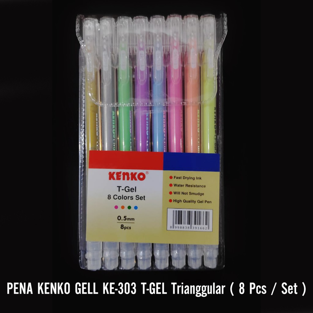 

Pulpen Warna Isi 8 set/ Pen Gel Kenko T-Gel Set 8 Warna Pastel 0.5 Mm