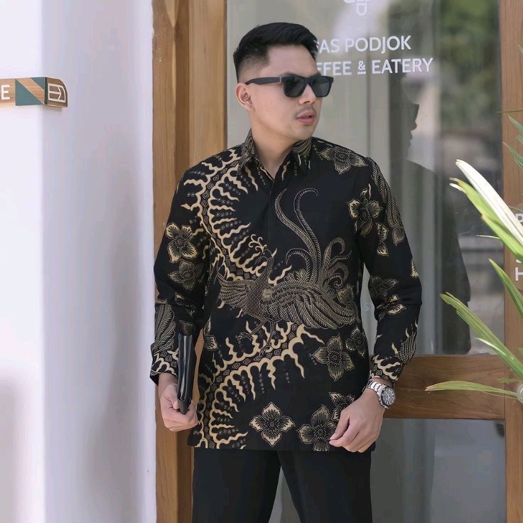 Kemeja Batik Pria Terbaru Anyar TjGrup Lengan Panjang Modern Casual Modis Soloan Size M L XL XXL Batik Pria Kantor