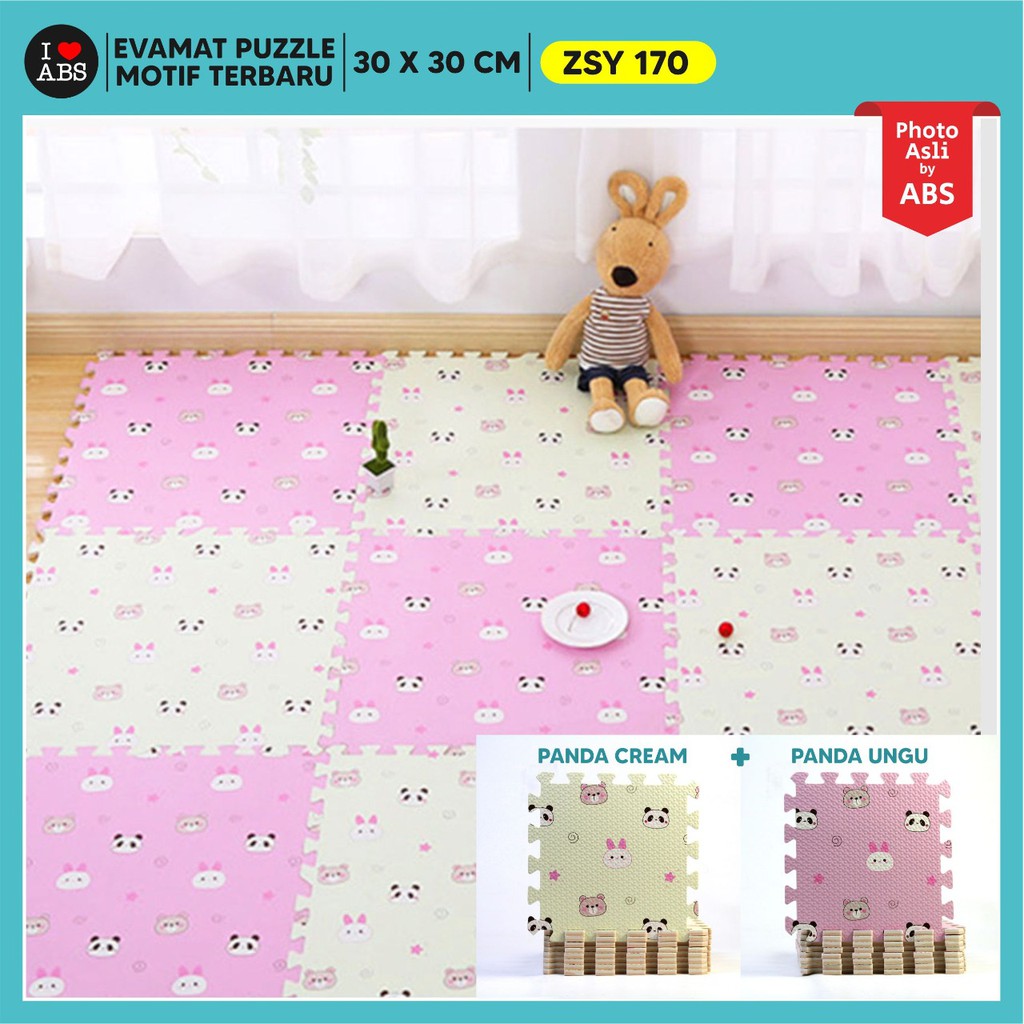 (ABS) ALAS EVAFOAM PUZZLE MOTIF BUNGA PANDA 30 X 30 X 1CM-4
