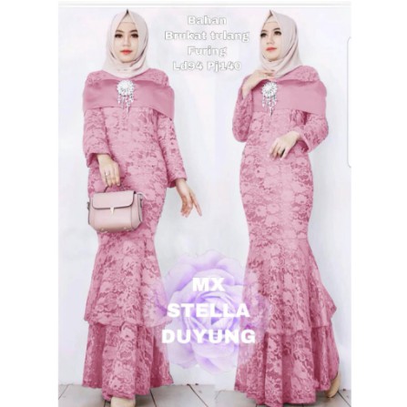 TERLARIS Ashanty Gown baju pesta Brokat Tabur mutiara velvet