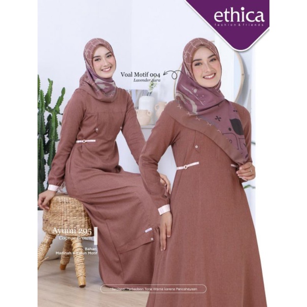 Ayumi 295 cognac brown ayumi 295 dusk blue gamis ethica terbaru 2022